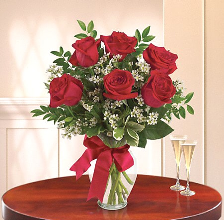 Half Dozen Roses Vase